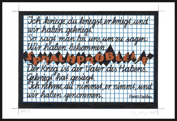 1988 Spruchkarten Entwurf